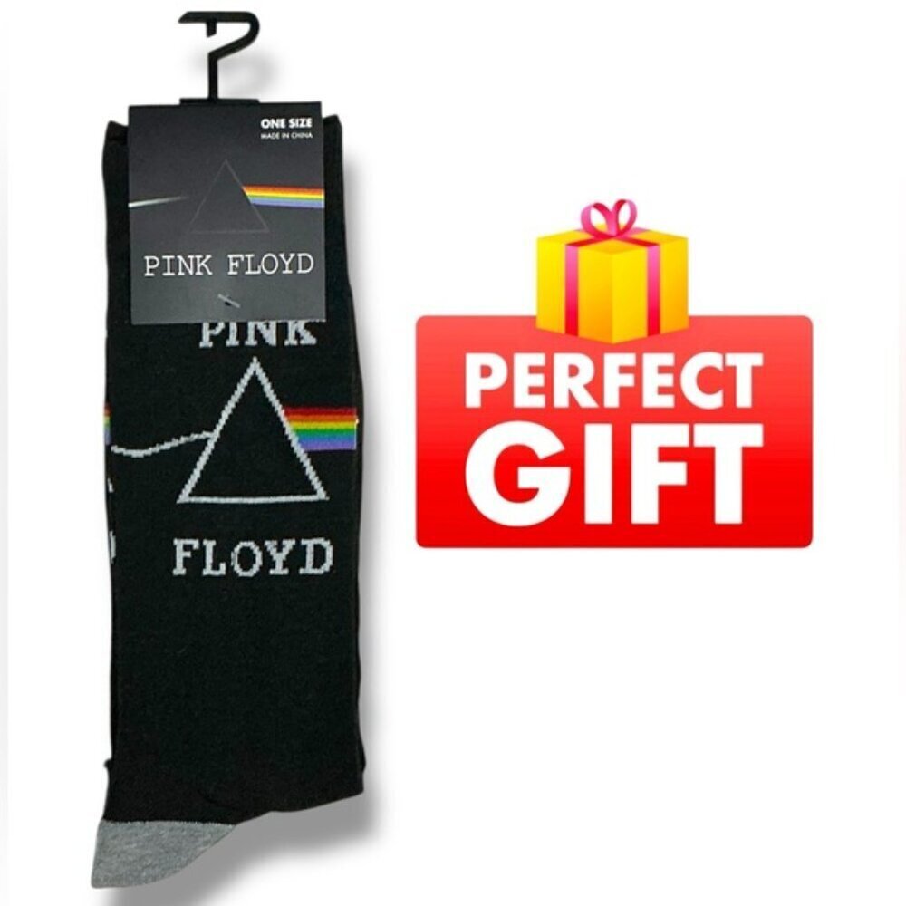 Pink Floyd Crew Socks Novelty Mid Calf Casual Dress Black Unisex Adult One Size - Picture 16 of 16
